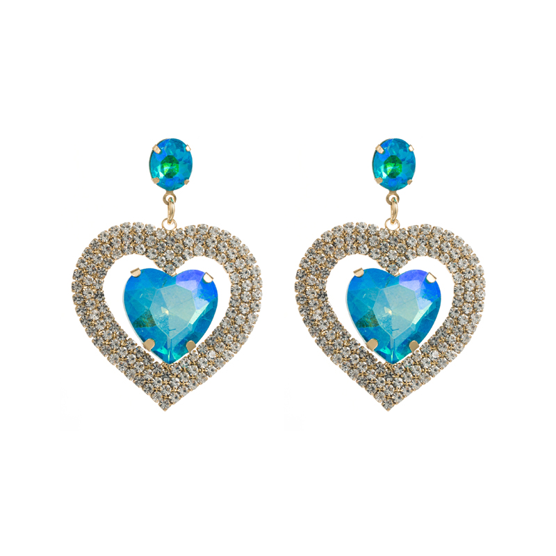 Classic Style Heart Shape Alloy Inlay Rhinestones Womenu0027S Drop Earrings 1 Pair