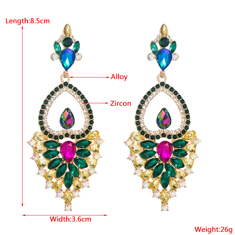 Classic Style Water Droplets Heart Shape Alloy Inlay Rhinestones Womenu0027S Drop Earrings 1 Pair