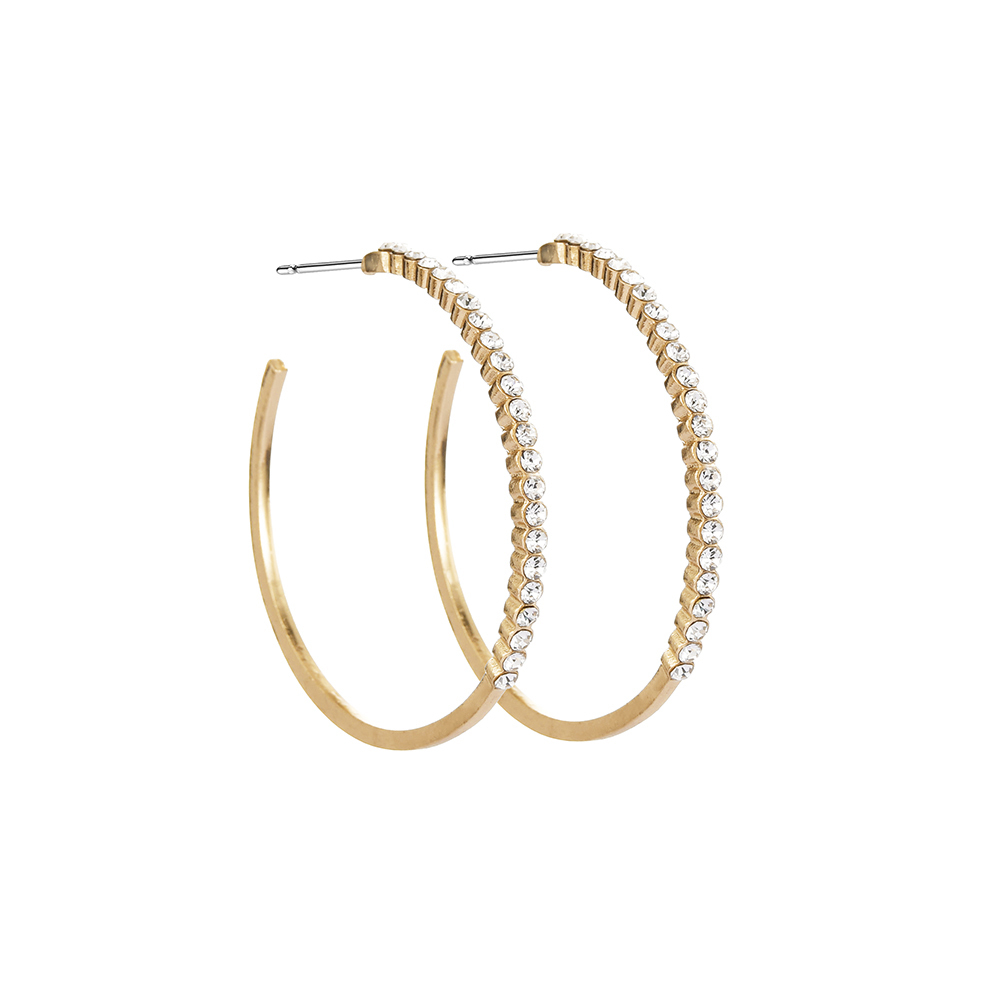 Fashion Circle Alloy Inlay Rhinestones Womenu0027S Hoop Earrings 1 Pair