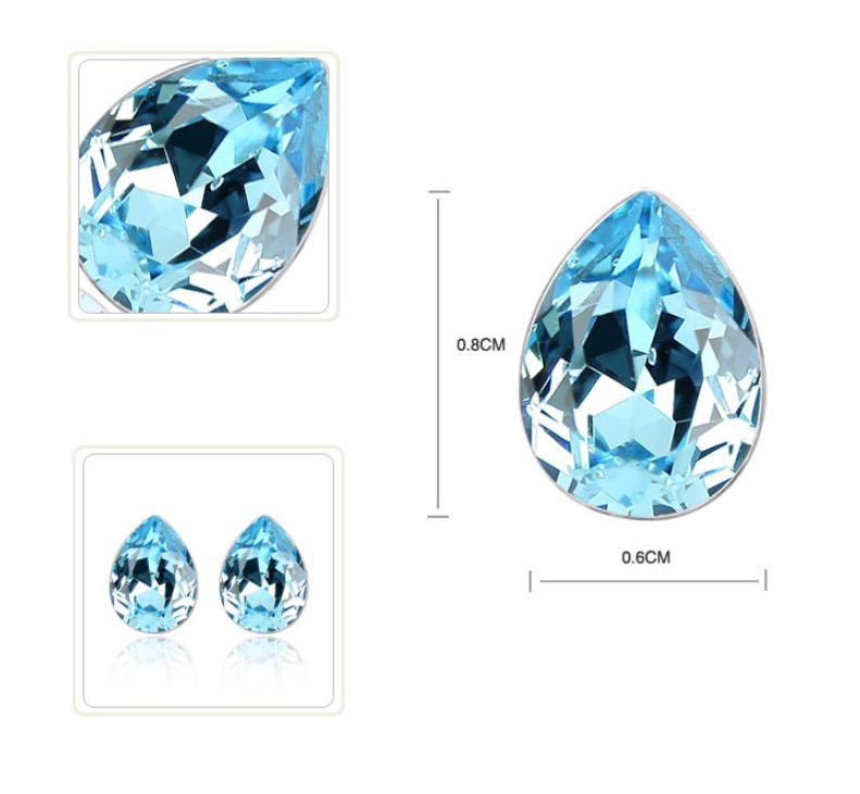 Simple Style Water Droplets Alloy Gold Plated Inlay Crystal Womenu0027S Ear Studs 1 Pair