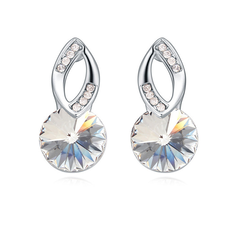 Simple Style Water Droplets Alloy Inlay Artificial Crystal Womenu0027S Drop Earrings 1 Pair