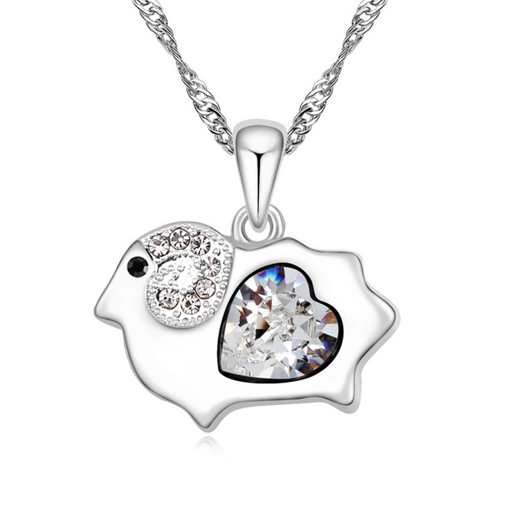 Fashion Constellation Heart Shape Alloy Inlay Crystal Womenu0027S Pendant Necklace 1 Piece