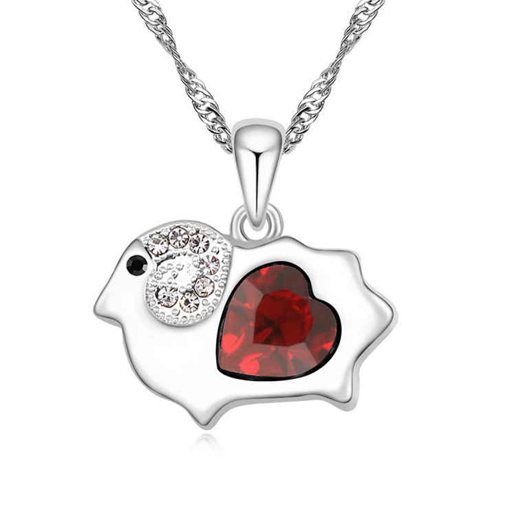 Fashion Constellation Heart Shape Alloy Inlay Crystal Womenu0027S Pendant Necklace 1 Piece