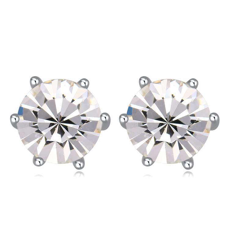 Simple Style Flower Alloy Inlay Crystal Womenu0027S Ear Studs 1 Pair