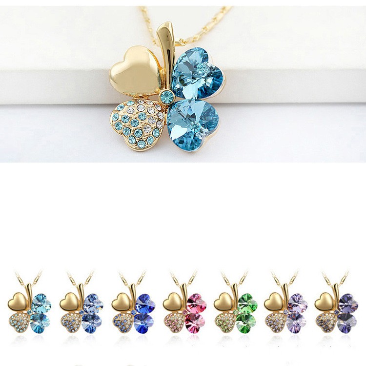 Fashion Flower Alloy Inlay Crystal Womenu0027S Pendant Necklace 1 Piece