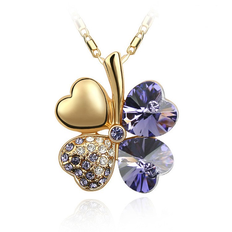 Fashion Flower Alloy Inlay Crystal Womenu0027S Pendant Necklace 1 Piece