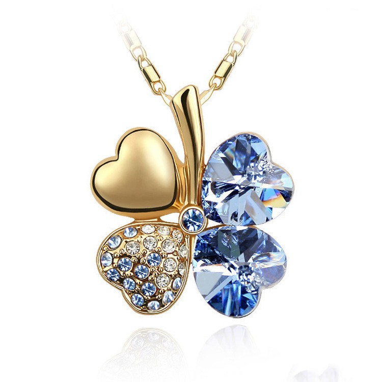 Fashion Flower Alloy Inlay Crystal Womenu0027S Pendant Necklace 1 Piece