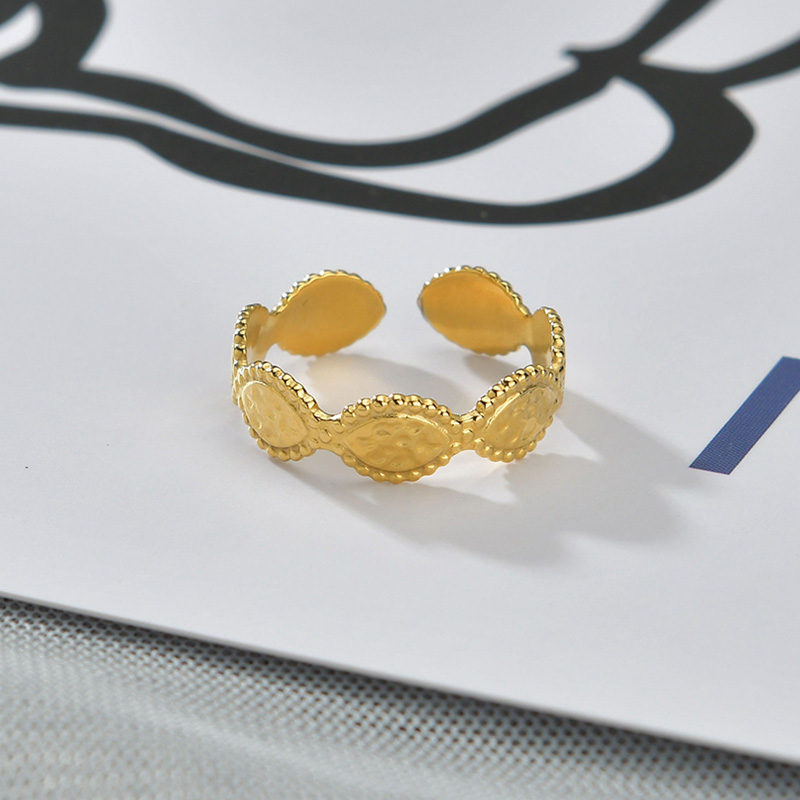 Vintage Style Solid Color Stainless Steel Plating Open Ring 1 Piece