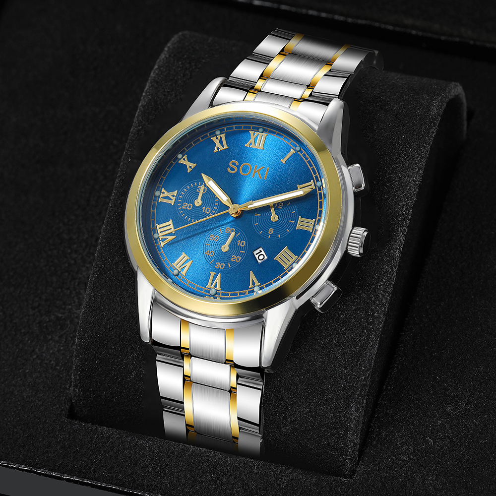 Fashion Solid Color Double Side Snaps Quartz Menu0027s Watches