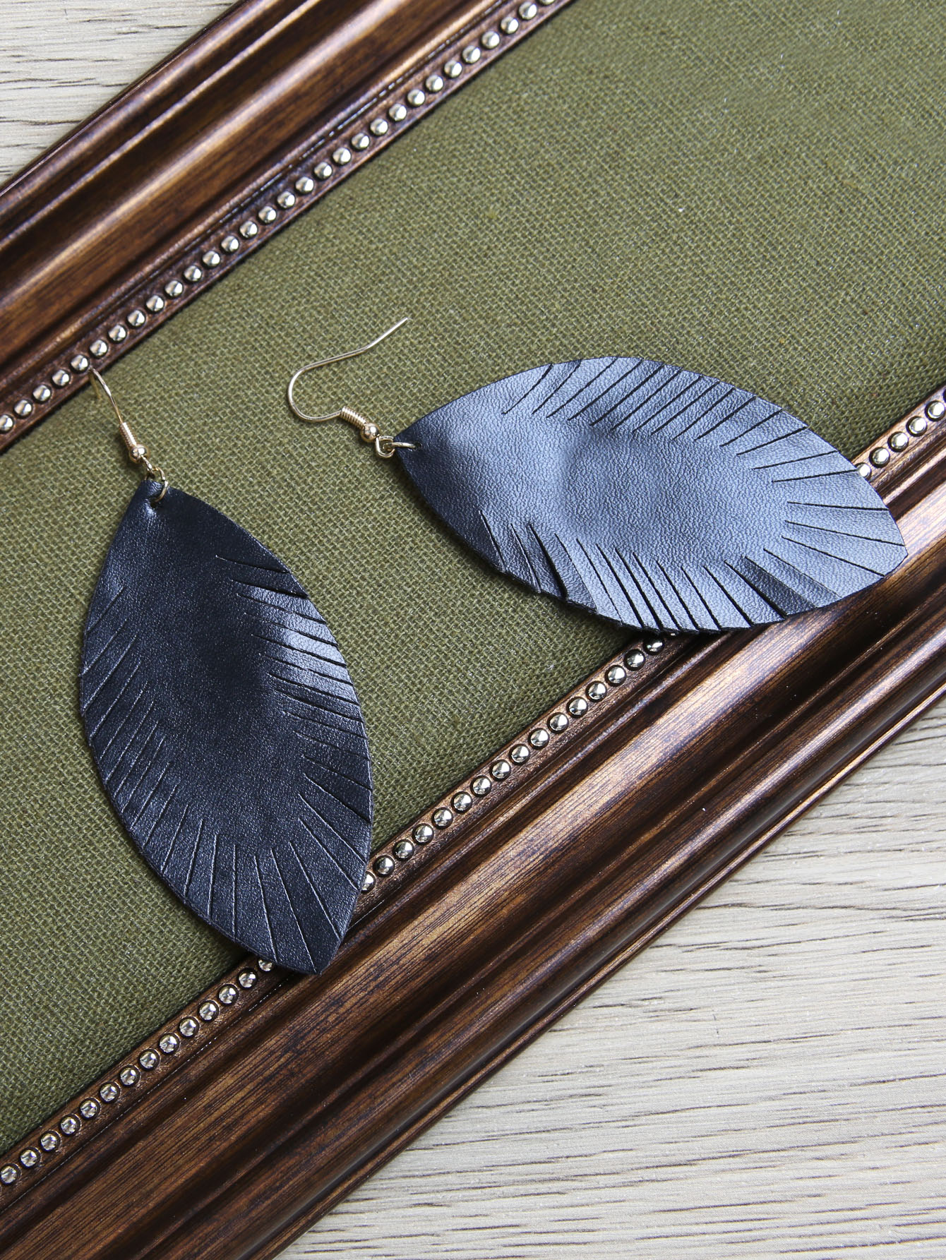 Fashion Leaves Pu Leather Womenu0027S Drop Earrings 1 Pair