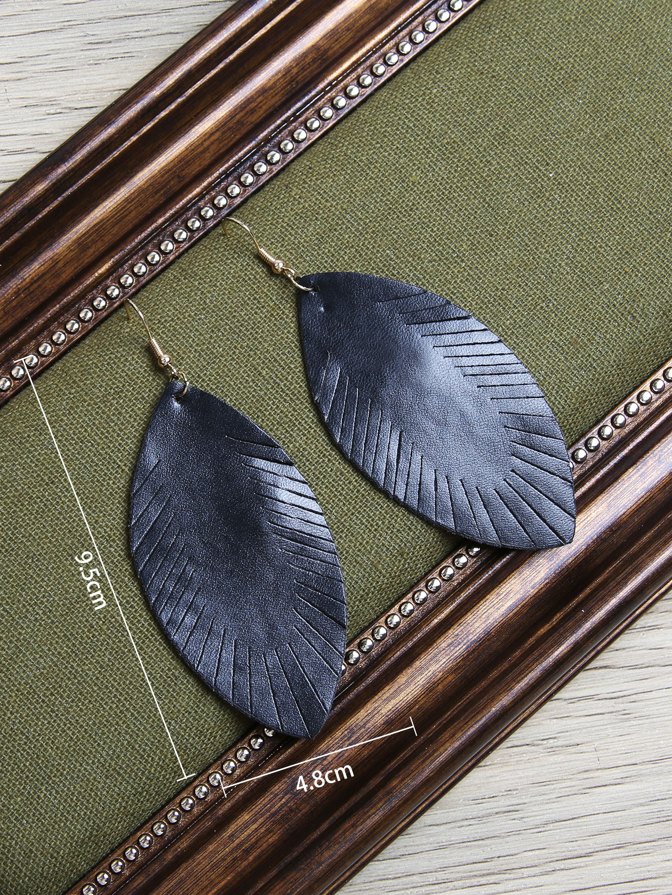 Fashion Leaves Pu Leather Womenu0027S Drop Earrings 1 Pair