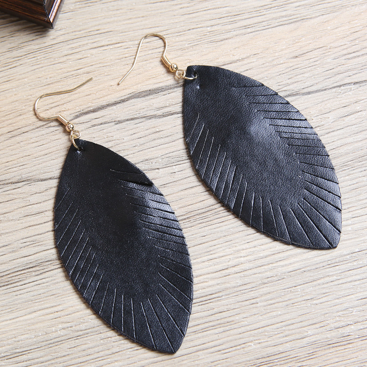 Fashion Leaves Pu Leather Womenu0027S Drop Earrings 1 Pair