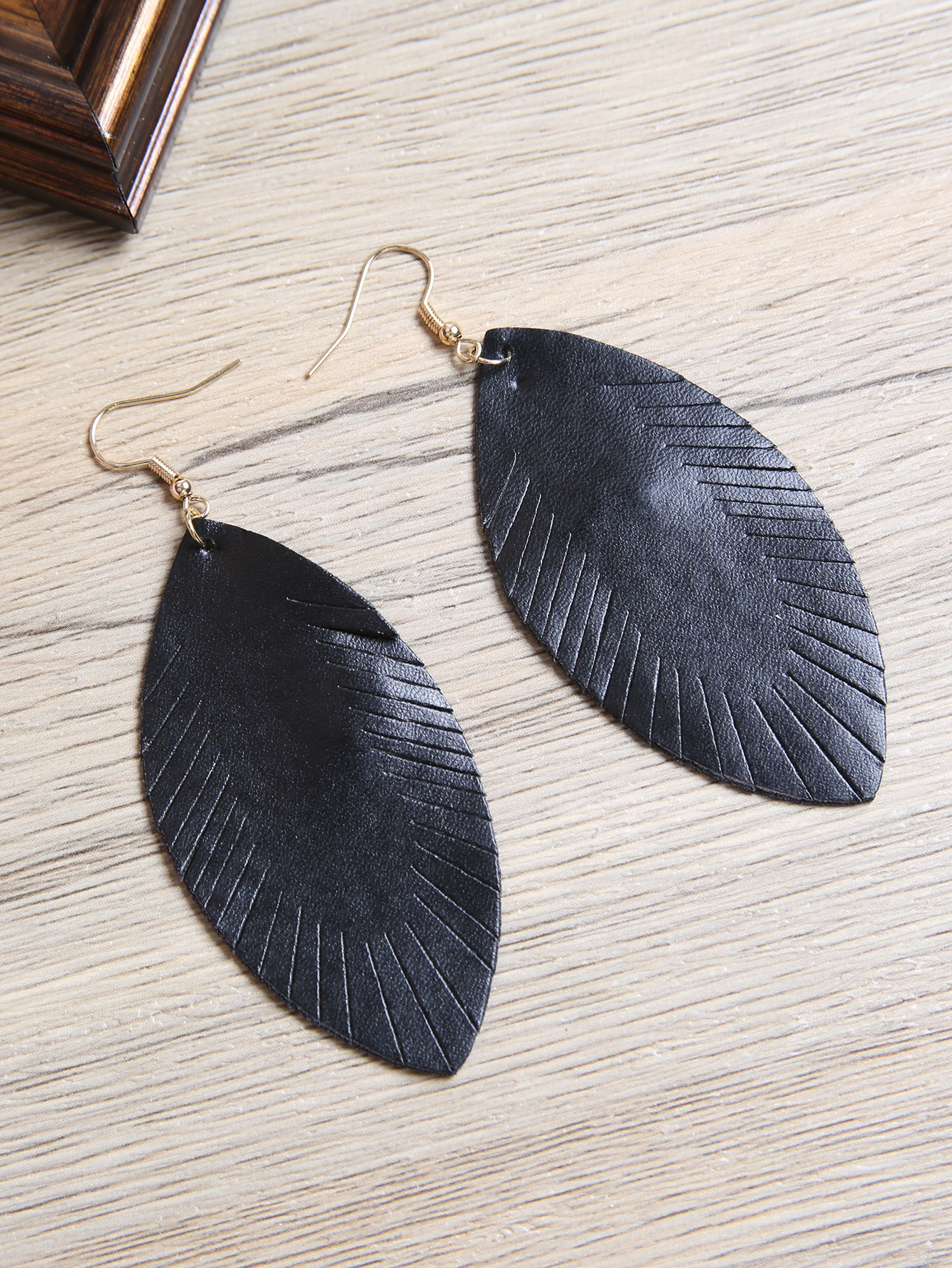 Fashion Leaves Pu Leather Womenu0027S Drop Earrings 1 Pair