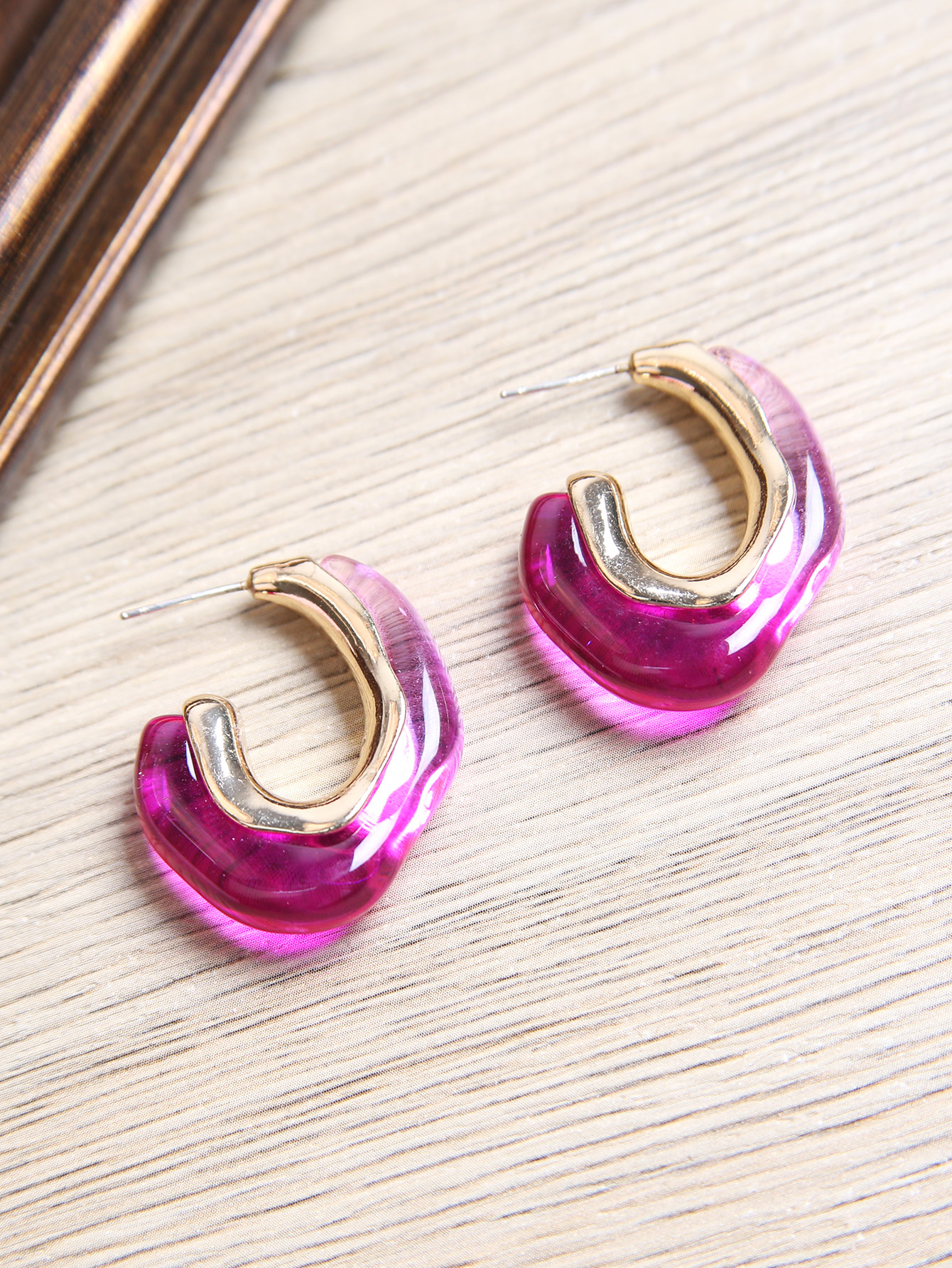 Simple Style C Shape Arylic Womenu0027S Ear Studs 1 Pair