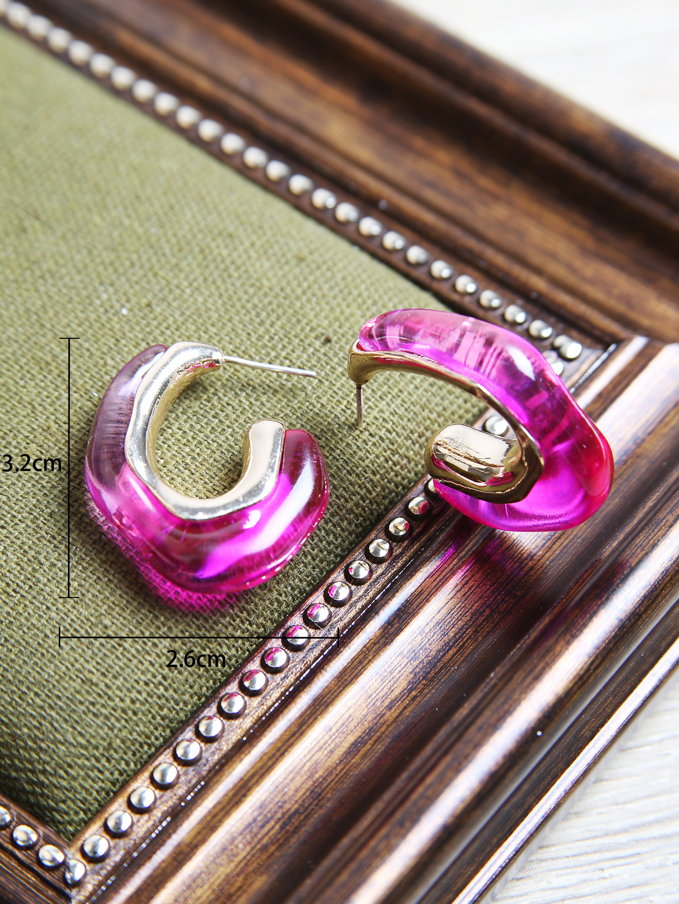 Simple Style C Shape Arylic Womenu0027S Ear Studs 1 Pair