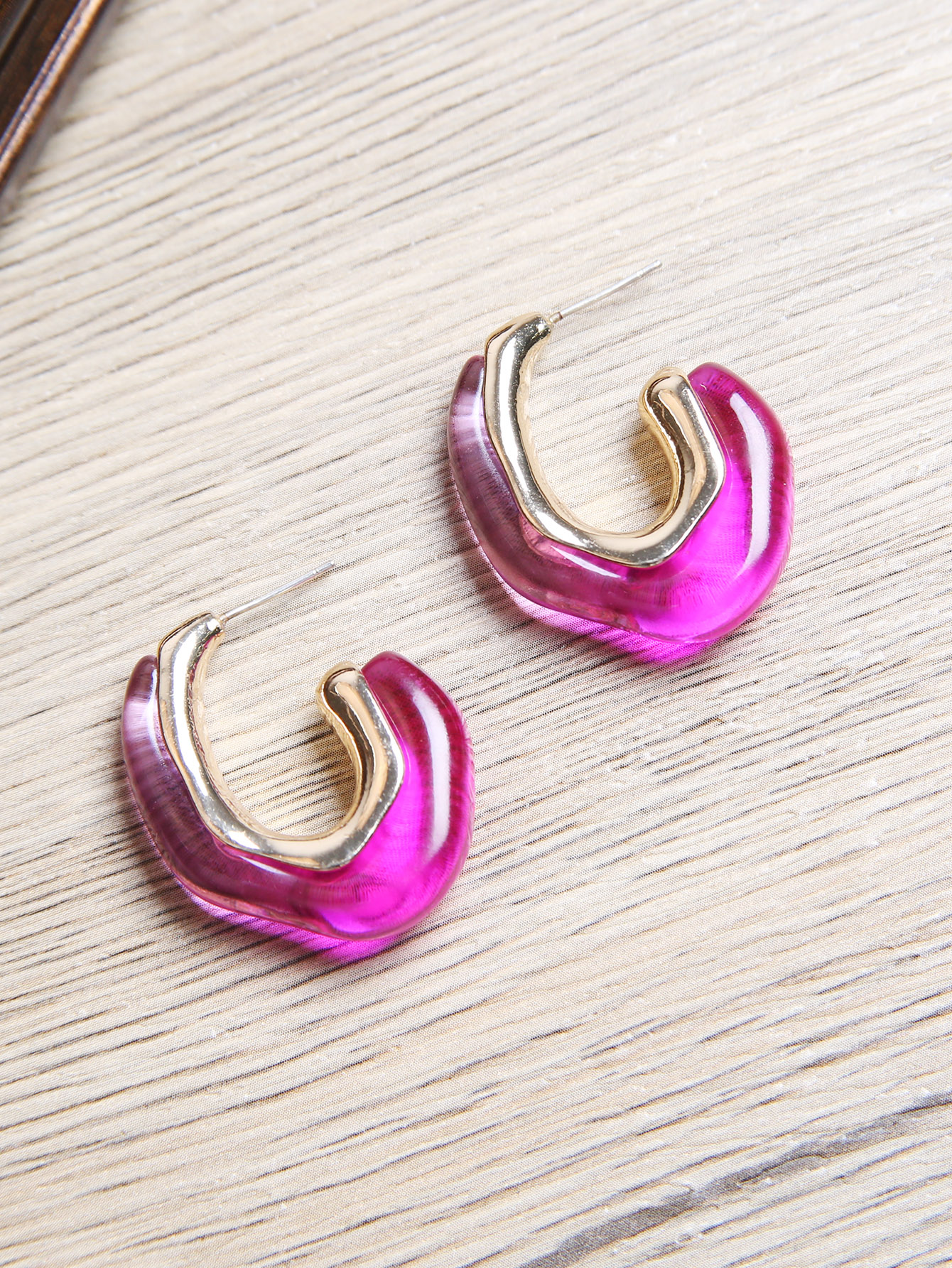 Simple Style C Shape Arylic Womenu0027S Ear Studs 1 Pair