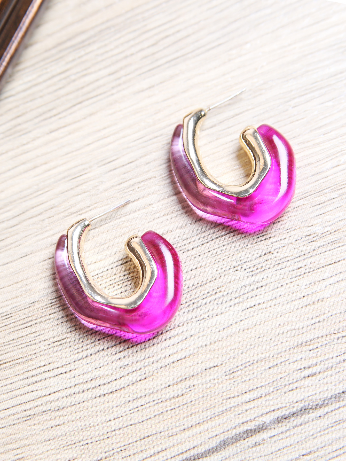 Simple Style C Shape Arylic Womenu0027S Ear Studs 1 Pair