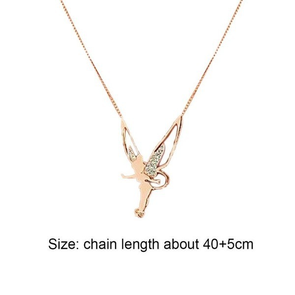 Elegant Angel Alloy Plating Artificial Diamond Womenu0027S Necklace 1 Piece