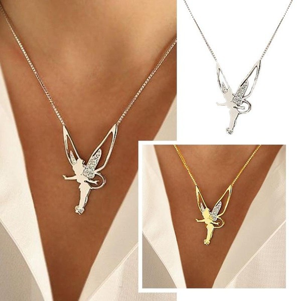 Elegant Angel Alloy Plating Artificial Diamond Womenu0027S Necklace 1 Piece