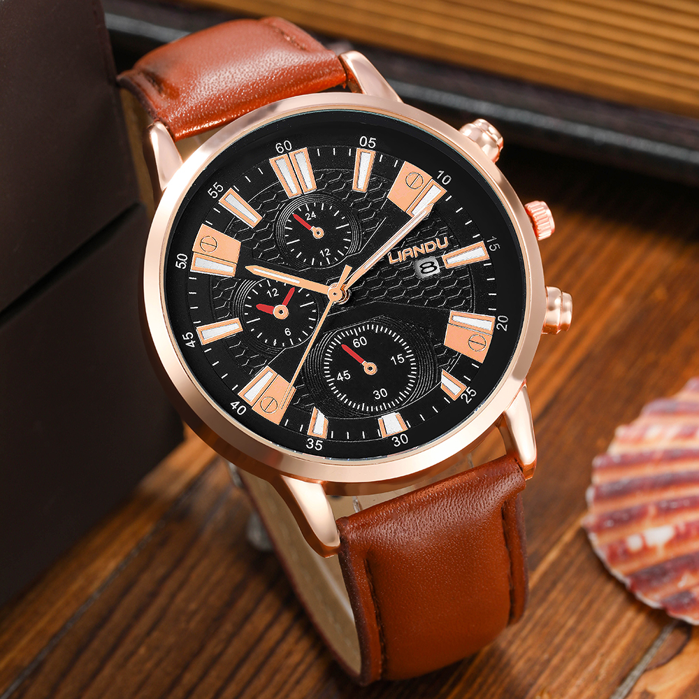 Fashion Solid Color Buckle Quartz Menu0027s Watches