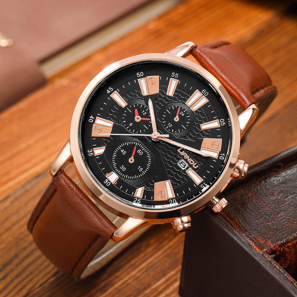 Fashion Solid Color Buckle Quartz Menu0027s Watches