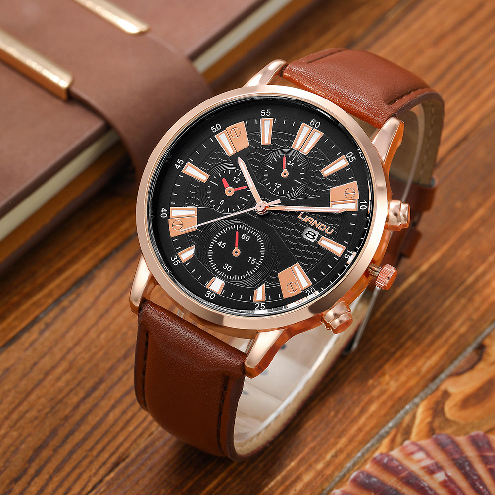 Fashion Solid Color Buckle Quartz Menu0027s Watches