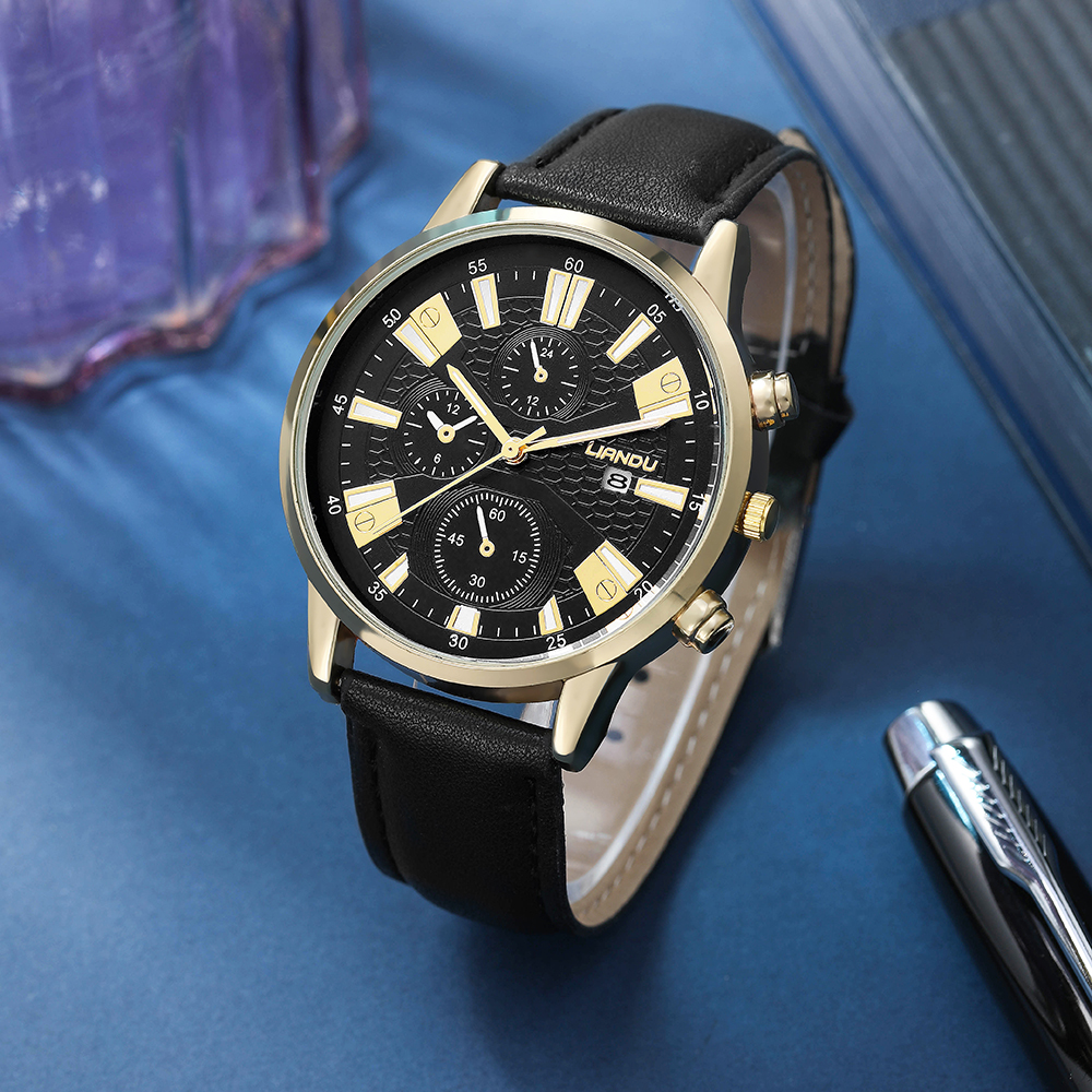 Fashion Solid Color Buckle Quartz Menu0027s Watches