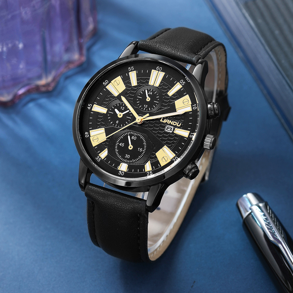 Fashion Solid Color Buckle Quartz Menu0027s Watches