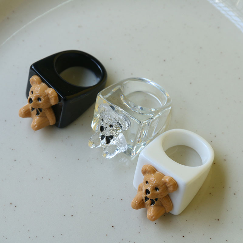 Cute Bear Synthetic Resin Womenu0027S Rings 1 Piece