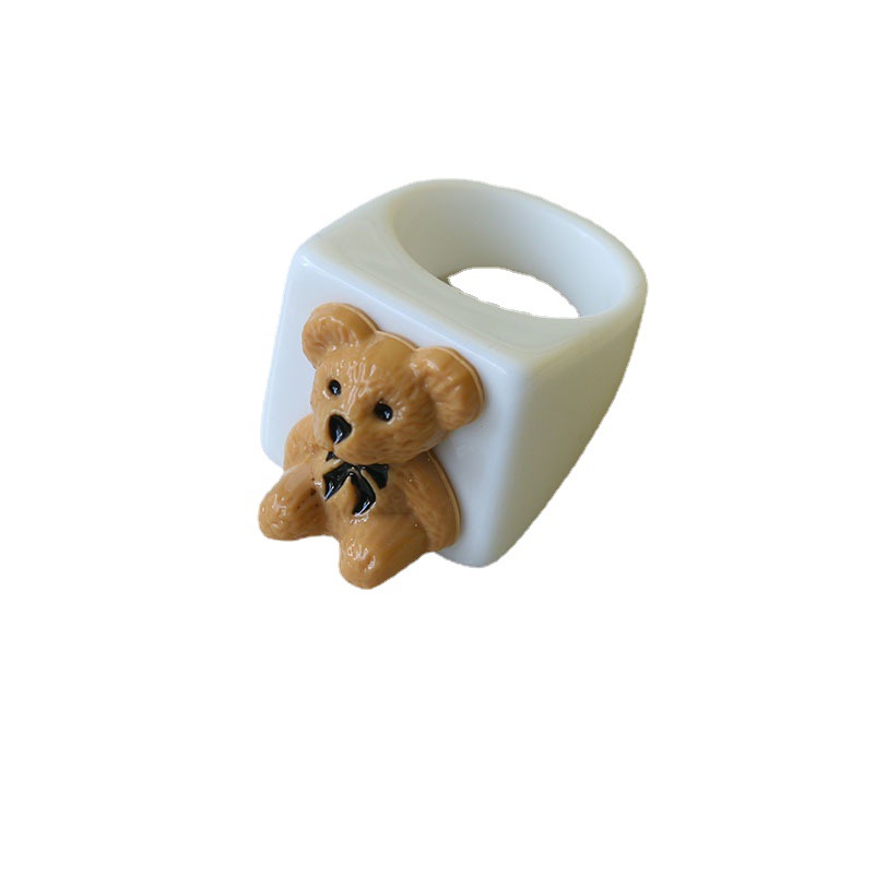 Cute Bear Synthetic Resin Womenu0027S Rings 1 Piece