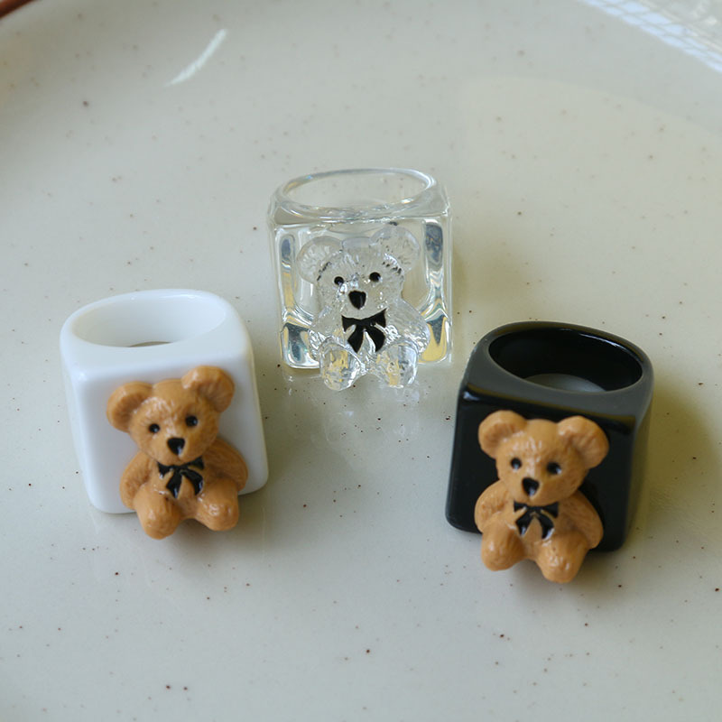 Cute Bear Synthetic Resin Womenu0027S Rings 1 Piece