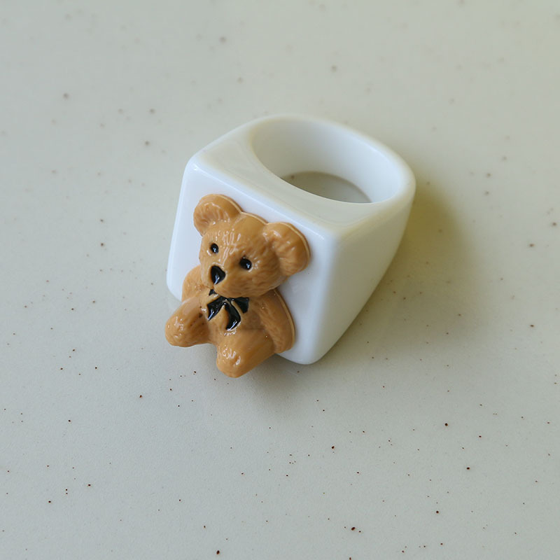 Cute Bear Synthetic Resin Womenu0027S Rings 1 Piece