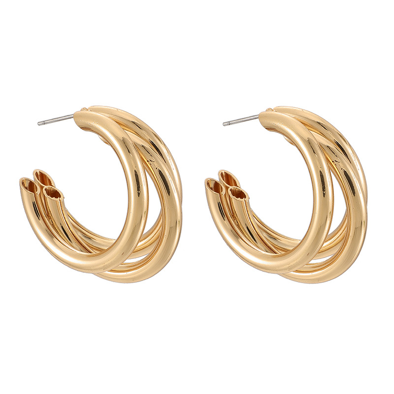 Simple Style C Shape Alloy Plating Womenu0027S Ear Studs 1 Pair