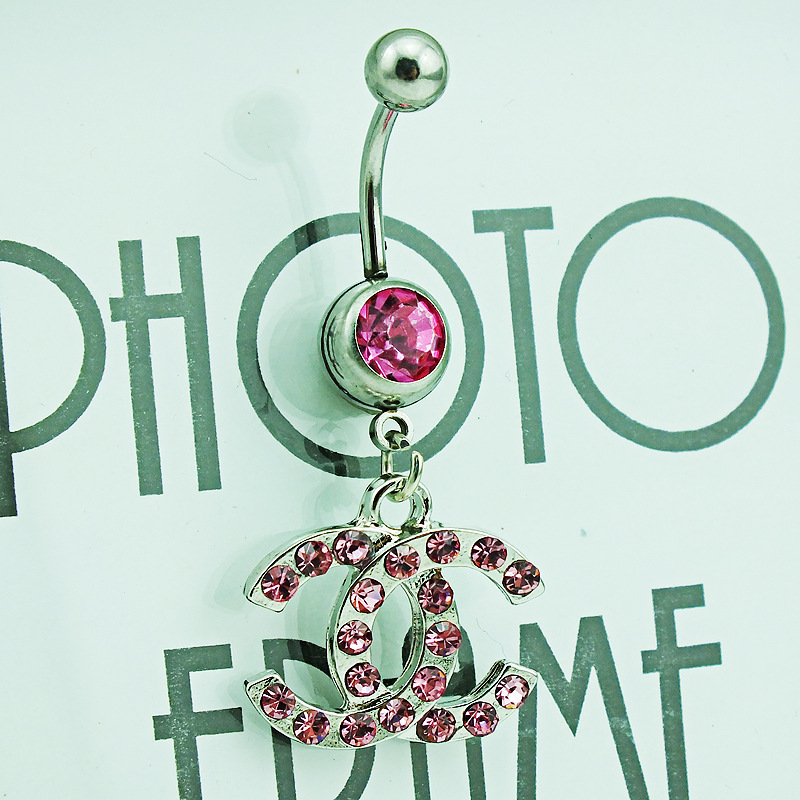 Fashion Simple Style Letter Stainless Steel Plating Artificial Gemstones Belly Ring