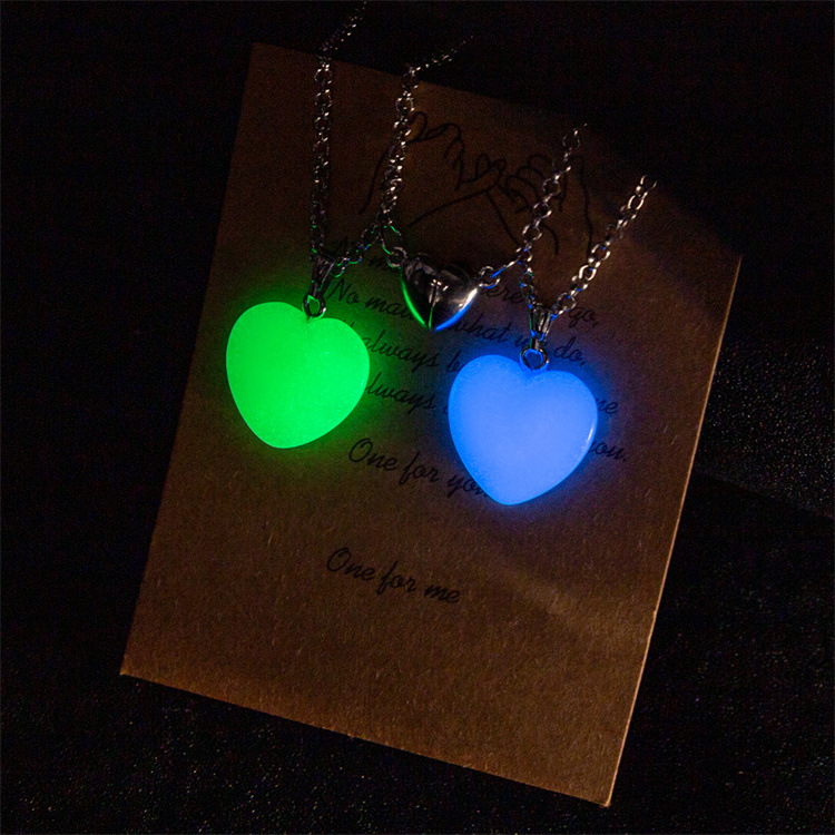 Fashion Heart Shape Alloy Luminous Womenu0027S Pendant Necklace 1 Piece