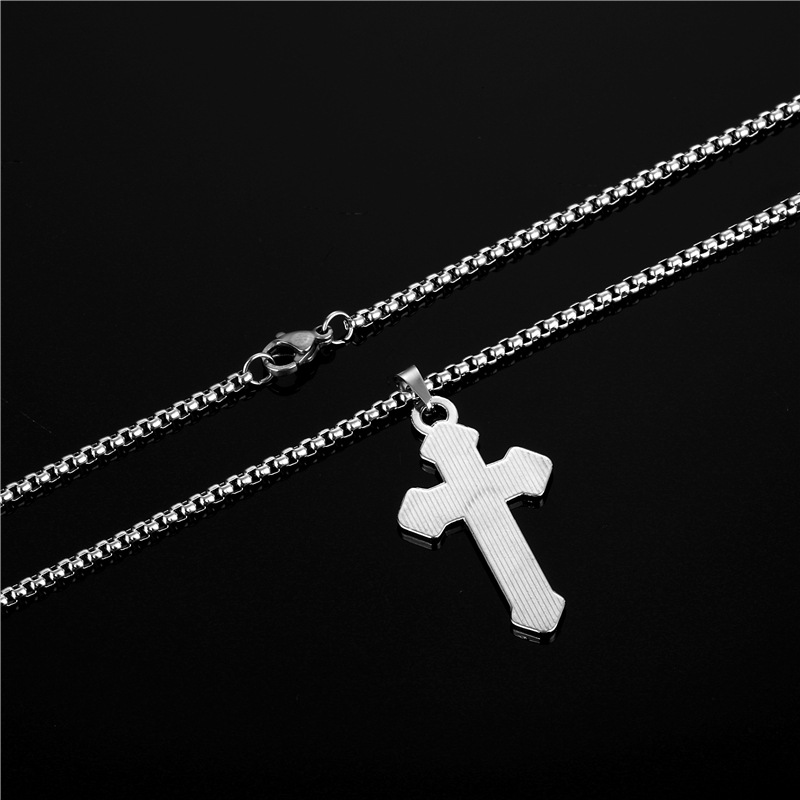 Hip-Hop Cross Stainless Steel Plating Pendant Necklace 1 Piece