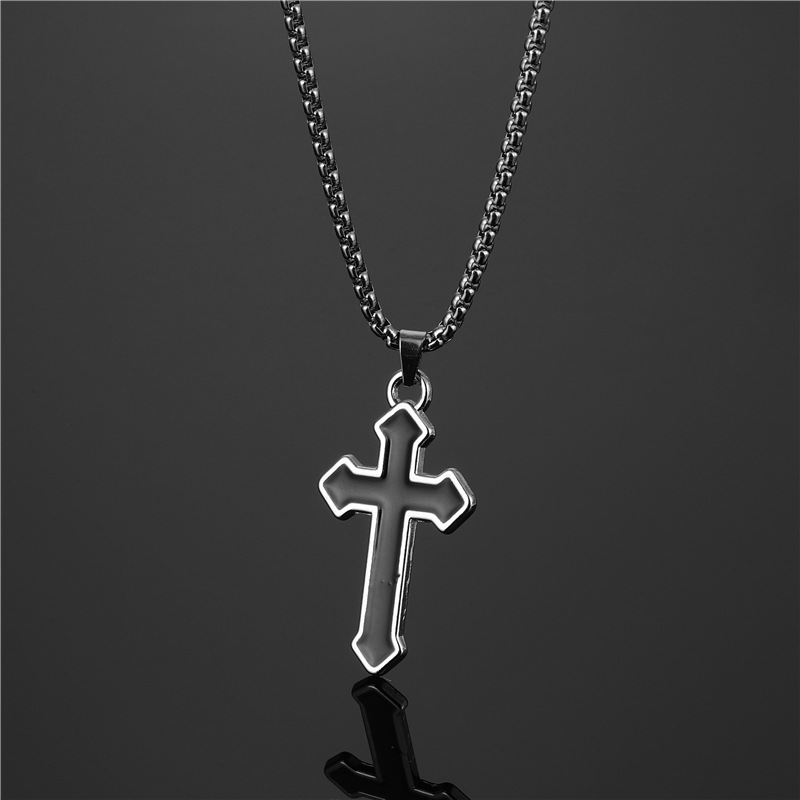 Hip-Hop Cross Stainless Steel Plating Pendant Necklace 1 Piece