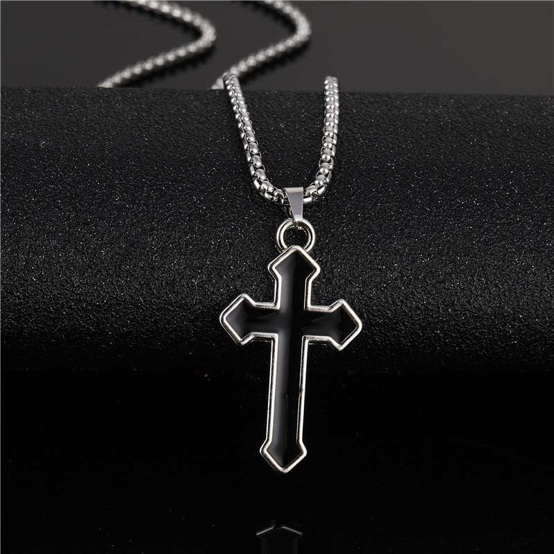 Hip-Hop Cross Stainless Steel Plating Pendant Necklace 1 Piece