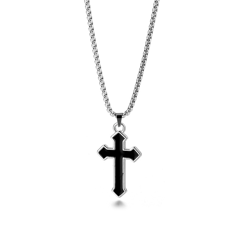 Hip-Hop Cross Stainless Steel Plating Pendant Necklace 1 Piece