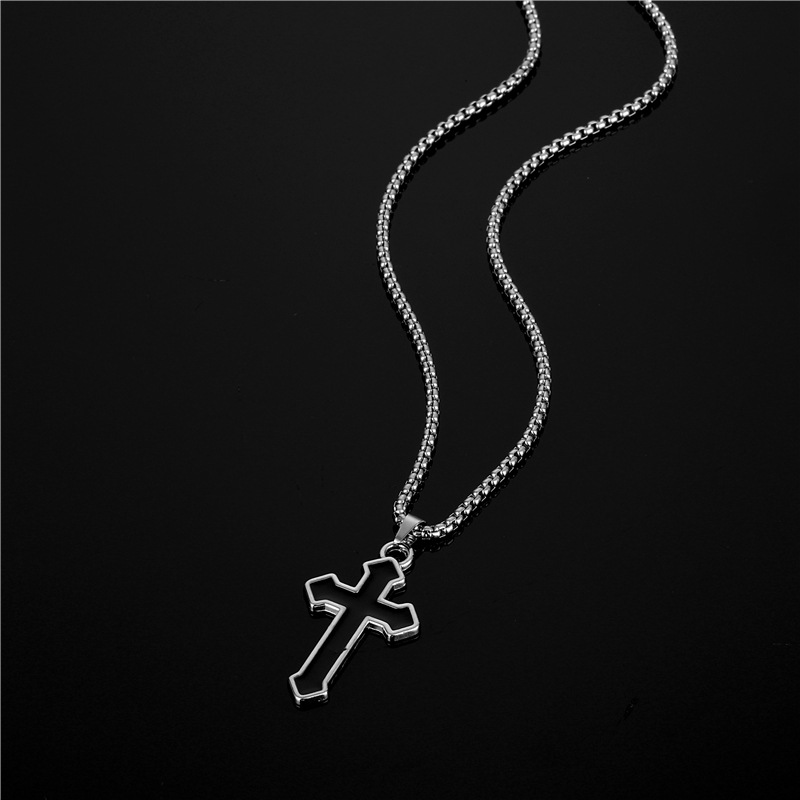 Hip-Hop Cross Stainless Steel Plating Pendant Necklace 1 Piece