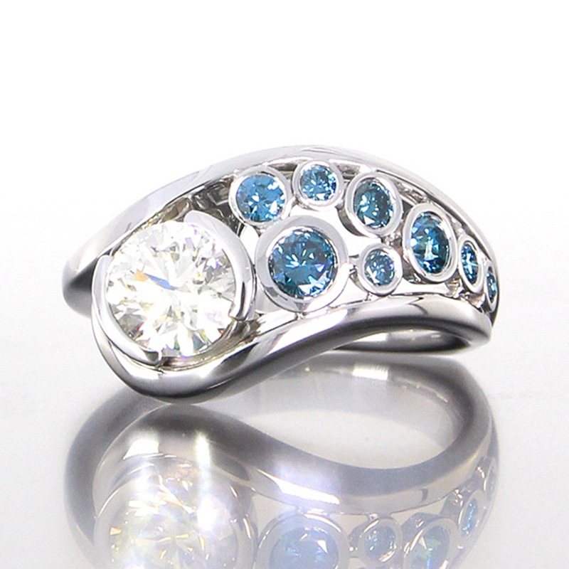 Fashion Geometric Copper Plating Zircon Rings 1 Piece