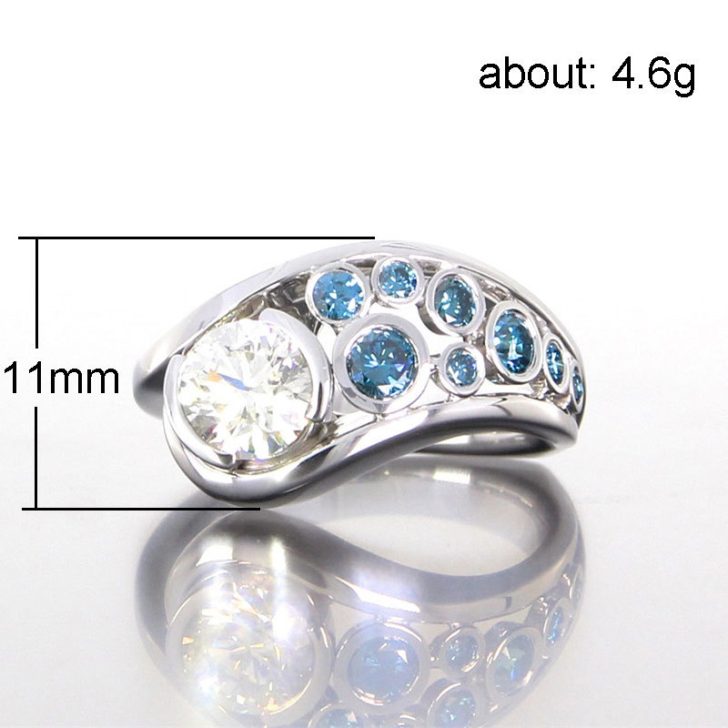 Fashion Geometric Copper Plating Zircon Rings 1 Piece