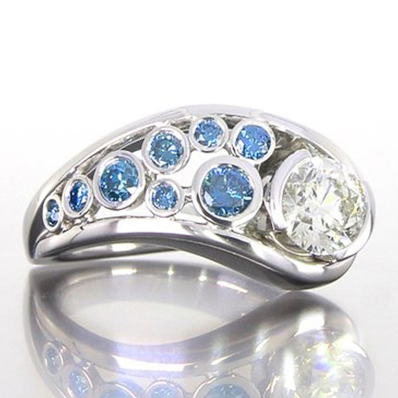 Fashion Geometric Copper Plating Zircon Rings 1 Piece