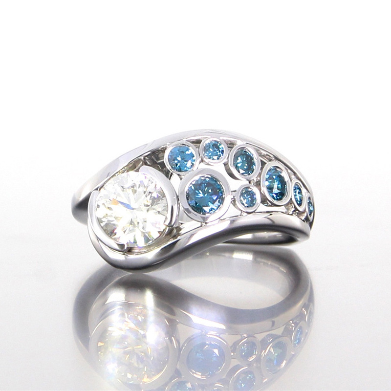 Fashion Geometric Copper Plating Zircon Rings 1 Piece