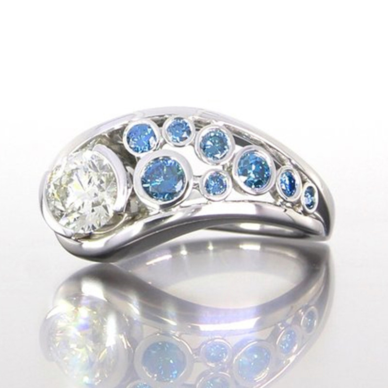 Fashion Geometric Copper Plating Zircon Rings 1 Piece