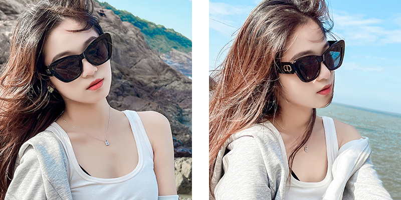 Fashion Letter Pc Resin Special-Shaped Mirror Patchwork Full Frame Womenu0027s Sunglasses