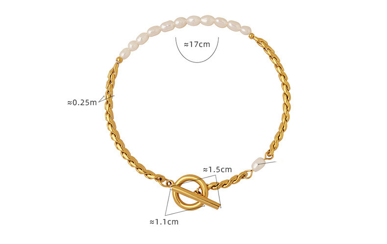 Elegant Geometric Pearl Titanium Steel Bracelets 1 Piece