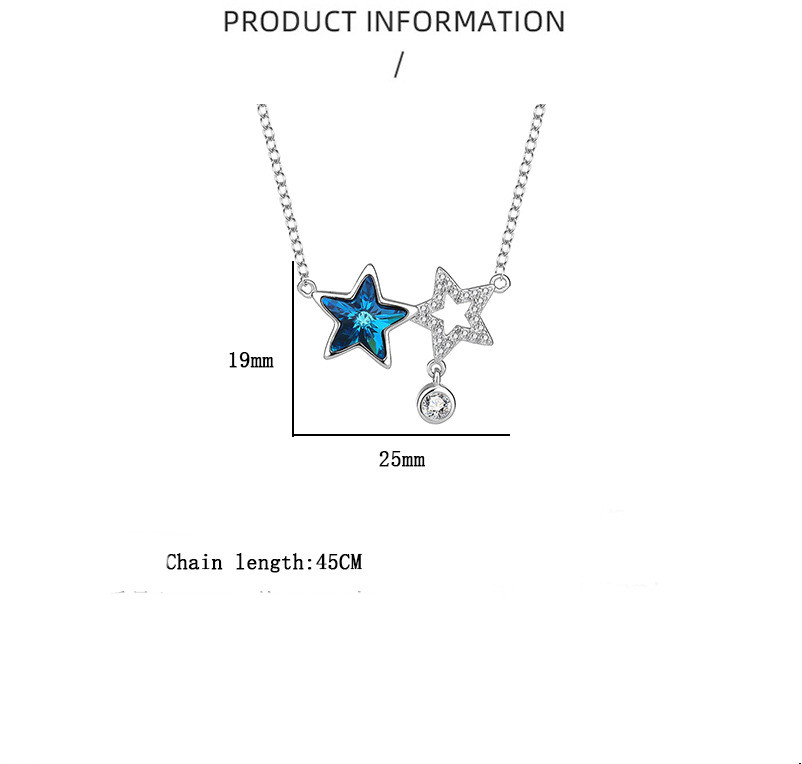 Simple Style Star Austrian Crystal Sterling Silver Inlaid Zircon Necklace