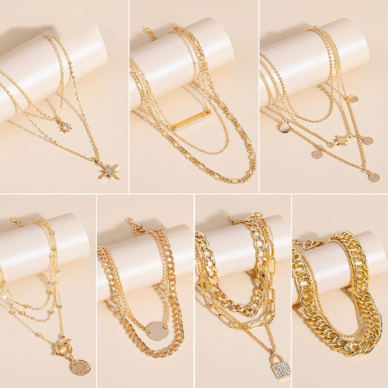 Fashion Geometric Alloy Plating Zircon Womenu0027S Necklace