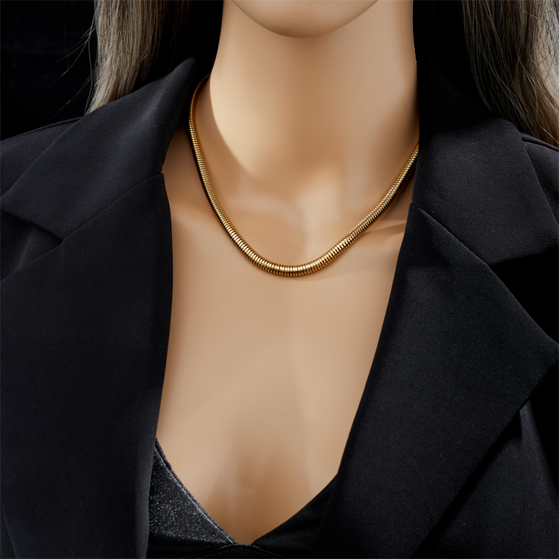 Punk Solid Color Titanium Steel Plating Necklace